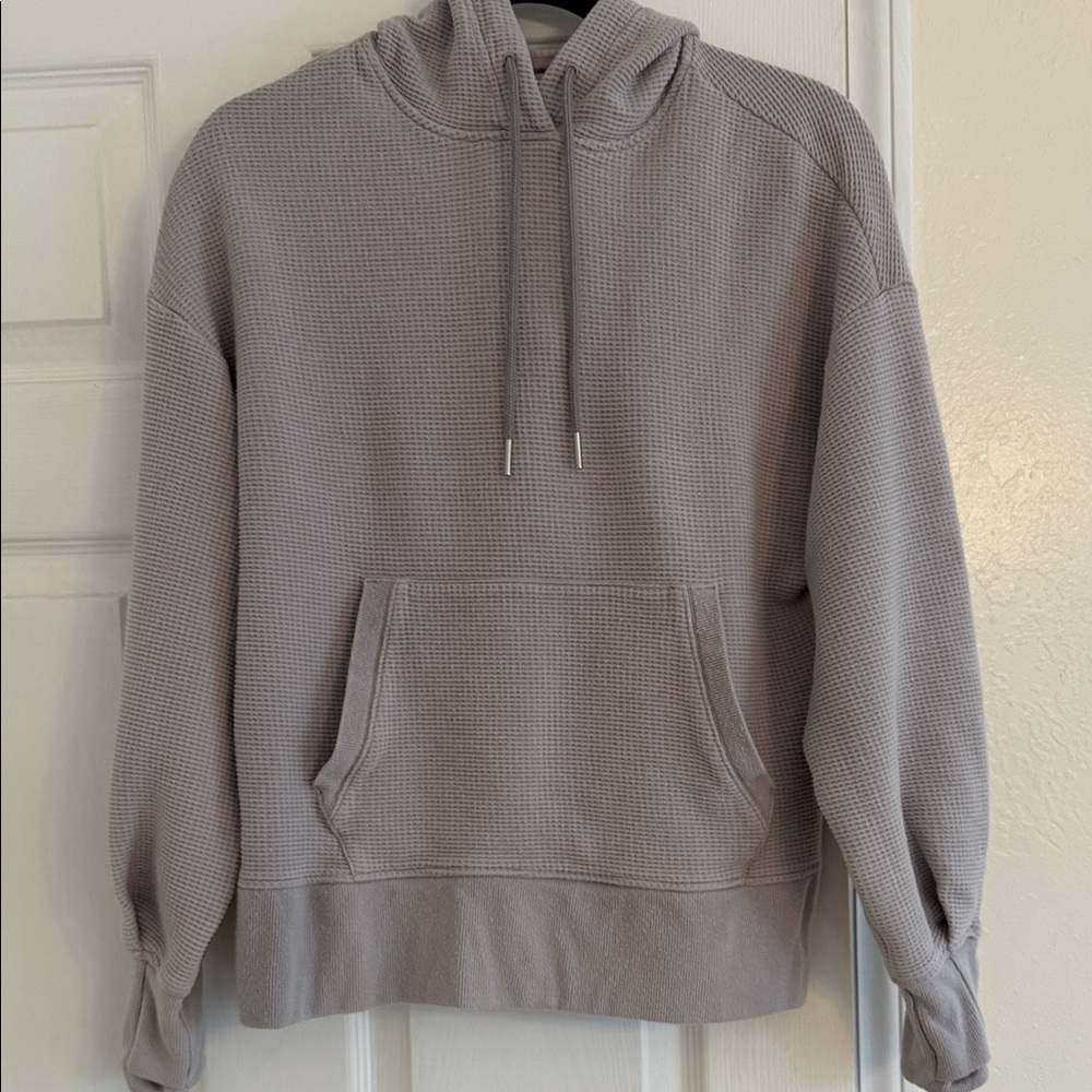 Athleta Lavender Waffle Knit Hoodie